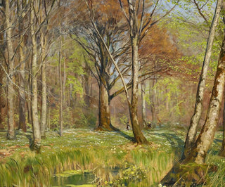 Hans Andersen Brendekilde - Brn i forrsskoven Anemonerne er sprunget ud.webp