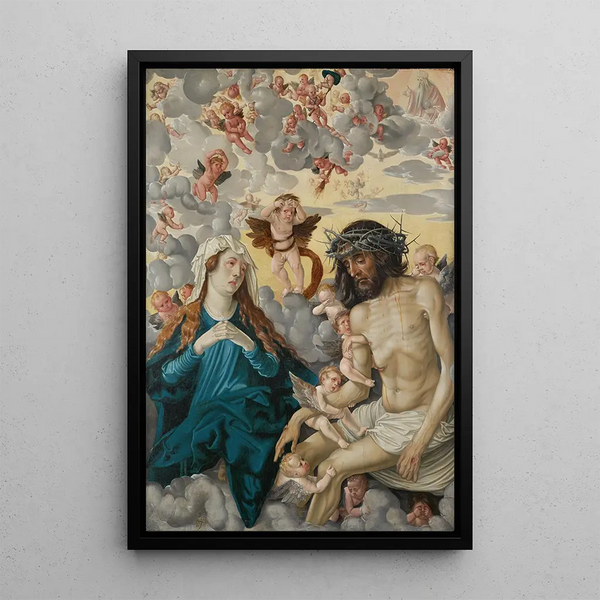 L'Homme de douleurs pleuré par Marie et les anges - Hans Baldung — quadro incorniciato alla parete