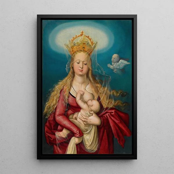 La Vierge en Reine du Ciel allaitant l'Enfant Jésus - Hans Baldung — quadro incorniciato alla parete