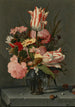 Fleurs dans un vase en verre sur un rebord - Hans Bollongier — vista dell’opera