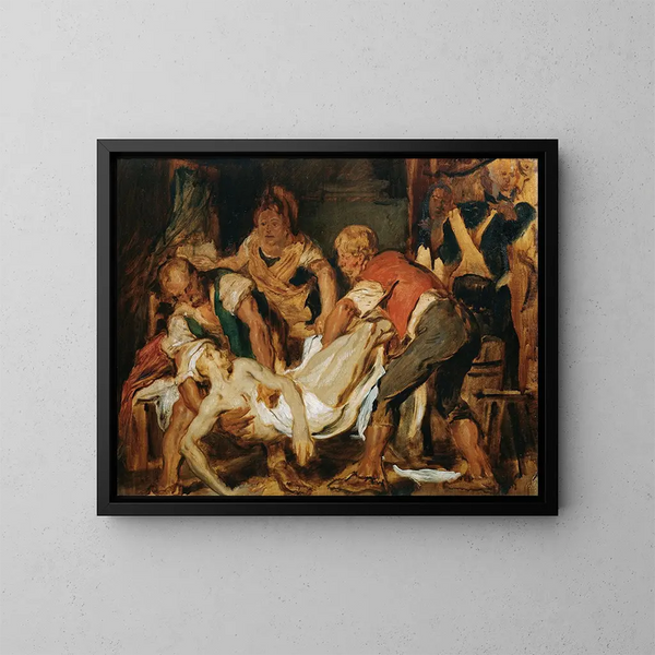Il salvataggio del corpo di Jean-Paul Marat - Hans Canon — quadro incorniciato alla parete