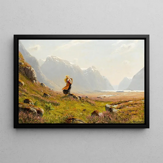 Hans Dahl - Young girl on a summer alpine stroll.webp
