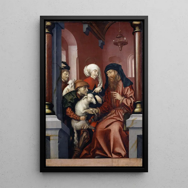 Joachim et Anne choisissant un agneau pour le sacrifice - Hans Fries — quadro incorniciato alla parete