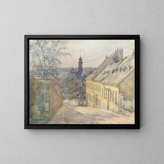 Hans Gtzinger - A view of Diesterweggasse and St Rochus chapel in Penzing.webp