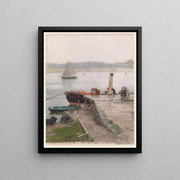 Hans Gude - Jetty Travemnde.webp