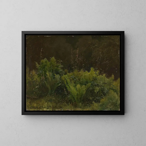 Studio delle felci - Hans Gude — quadro incorniciato alla parete