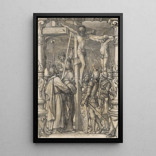 Il Cristo in croce - Hans Holbein il Giovane — quadro incorniciato alla parete