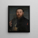 Ritratto di un nobile con un falco - Hans Holbein il Giovane — quadro incorniciato alla parete