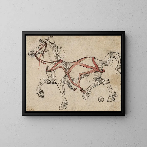 Cavallo da tiro - Hans Holbein il Giovane — quadro incorniciato alla parete
