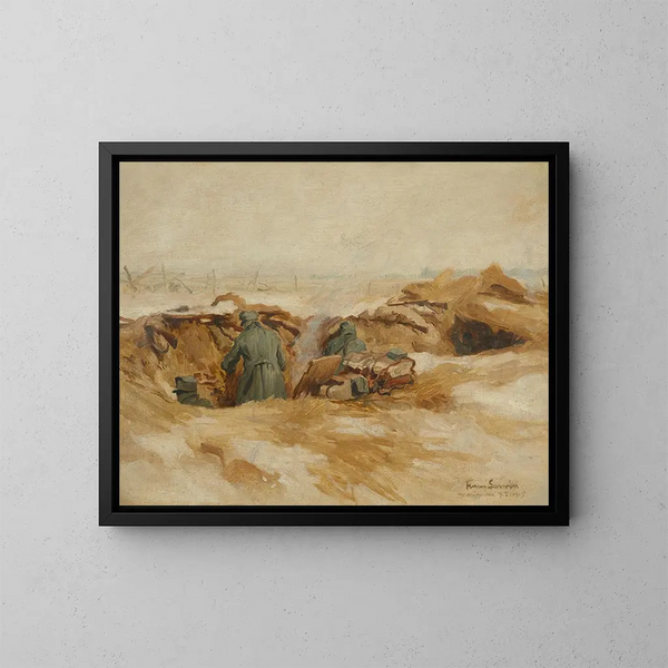 Tranchée di protezione - Hans Larwin — quadro incorniciato alla parete