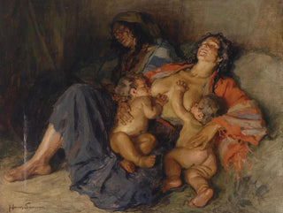 Hans Larwin - Zigeunerinnen mit ihren zwei Kindern.webp