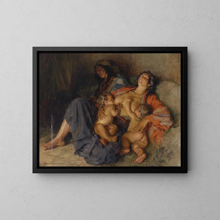 Hans Larwin - Zigeunerinnen mit ihren zwei Kindern.webp