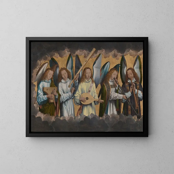 Angeli musicisti - Hans Memling — quadro incorniciato alla parete