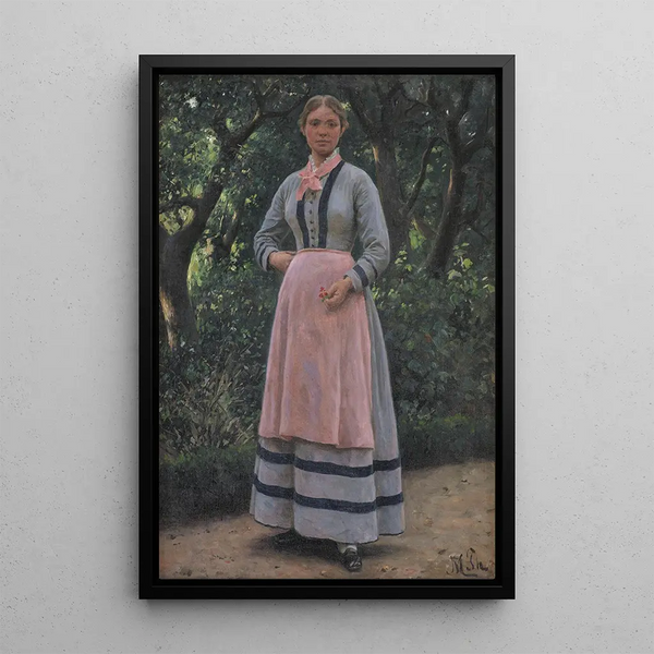 Jeune fille dans un jardin - Hans Michael Therkildsen — quadro incorniciato alla parete