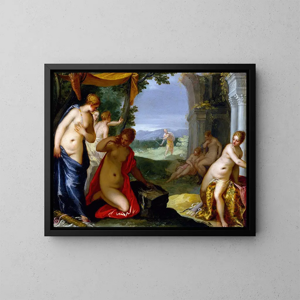 Diane e Atteone - Hans Rottenhammer — quadro incorniciato alla parete