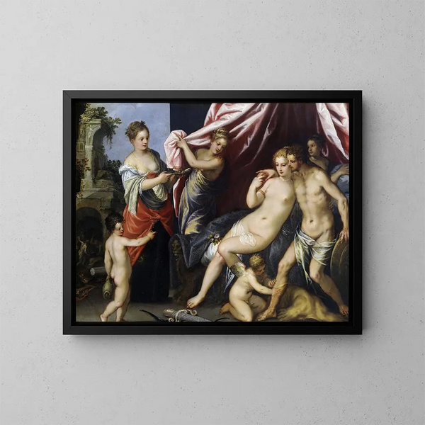 Venere e Marte - Hans Rottenhammer — quadro incorniciato alla parete