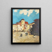 Motivo di città mediterranea con cortile animato - Hans Ruzicka-Lautenschläger — quadro incorniciato alla parete