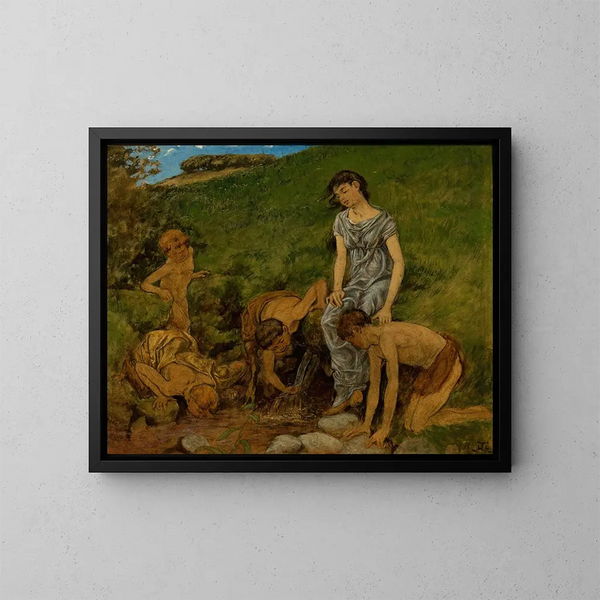 In primavera vicino alla sorgente - Hans Thoma — quadro incorniciato alla parete