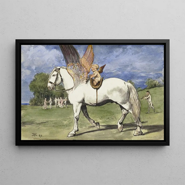 Cherubino su Pegaso - Hans Thoma — quadro incorniciato alla parete