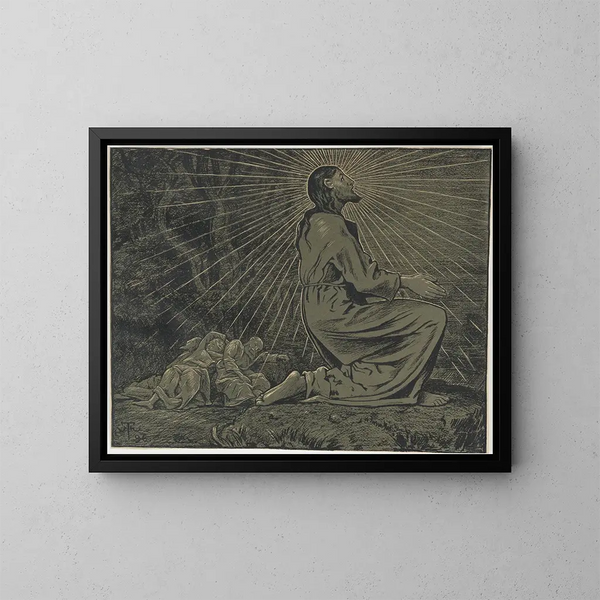 Il Cristo sul Monte degli Olivi - Hans Thoma — quadro incorniciato alla parete