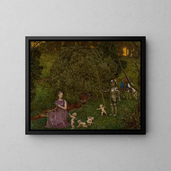 Cavaliere della favola - Hans Thoma — quadro incorniciato alla parete