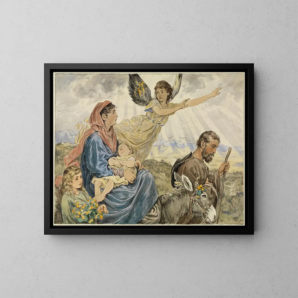Fuga in Egitto - Hans Thoma — quadro incorniciato alla parete