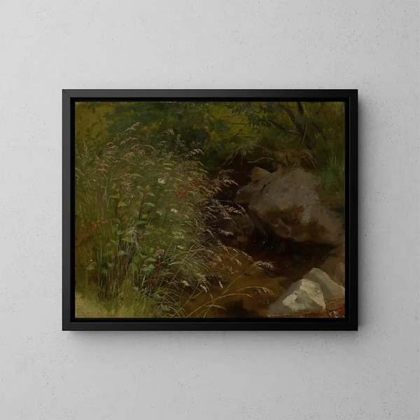 Donna sulla riva dell'acqua - Hans Thoma — quadro incorniciato alla parete