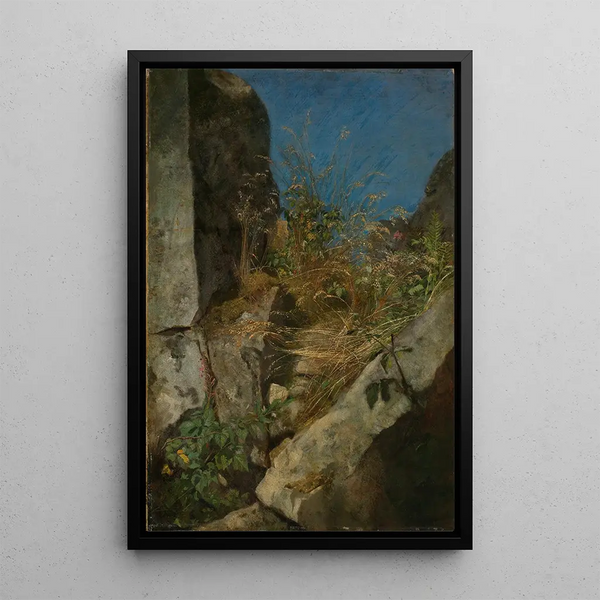 Herbes entre les rochers - Hans Thoma — quadro incorniciato alla parete