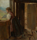 Fille sur la tonnelle d'une maison de paysan - Hans Thoma — vista dell’opera