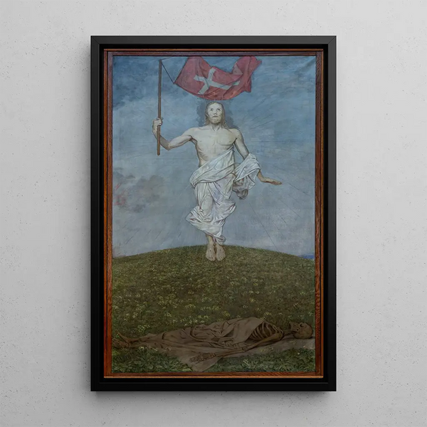 Triptyque di Pasqua Resurrezione di Cristo - Hans Thoma — quadro incorniciato alla parete