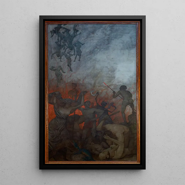 Triptyque di Pasqua L'Inferno - Hans Thoma — quadro incorniciato alla parete