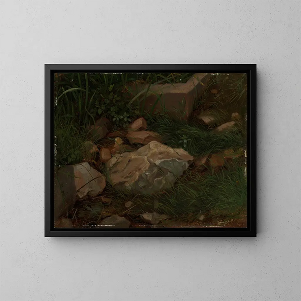 Pierres dans l'herbe - Hans Thoma — quadro incorniciato alla parete