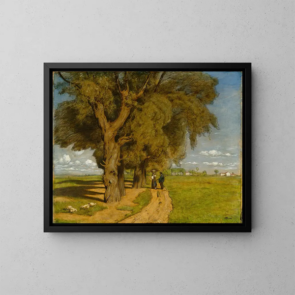 Paesaggio estivo vicino a Karlsruhe - Hans Thoma — quadro incorniciato alla parete