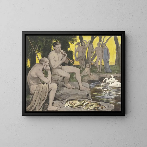 Les Champs Élysées, Ninfe danzanti - Hans Thoma — quadro incorniciato alla parete