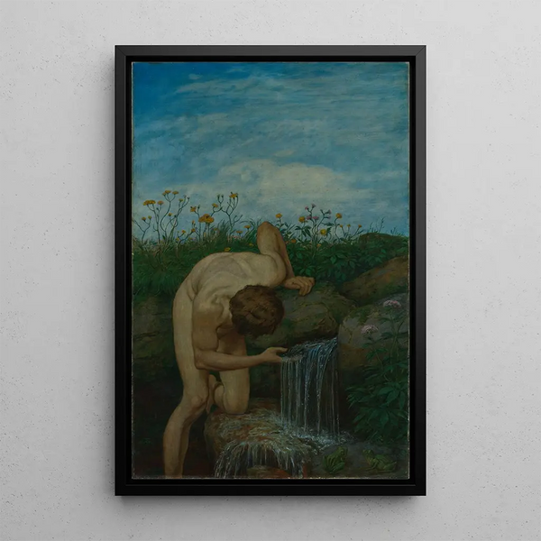 Triptyque La Source - Hans Thoma — quadro incorniciato alla parete