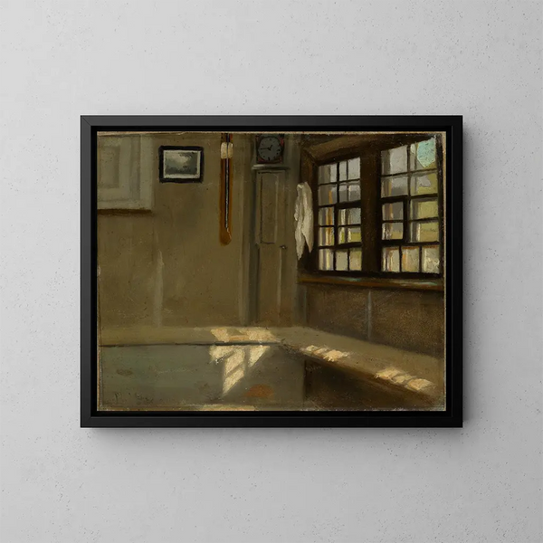 Angolo di una stanza in una fattoria - Hans Thoma — quadro incorniciato alla parete