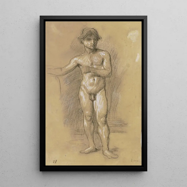 Nu d'un jeune homme debout - Hans von Marées — quadro incorniciato alla parete