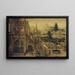 Giardini del palazzo con il povero Lazzaro in primo piano - Hans Vredeman de Vries — quadro incorniciato alla parete