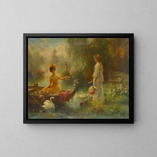 Corrispondenza dall'altra parte dell'Atlantico - Hans Zatzka — quadro incorniciato alla parete