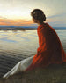 Una giovane donna guarda un grano di St. John's - Harald Slott-Møller — vista dell’opera