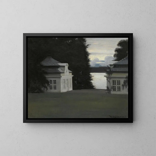 I padiglioni dell'Ermitaggio nei giardini reali di Fredensborg - Harald Slott-Møller — quadro incorniciato alla parete