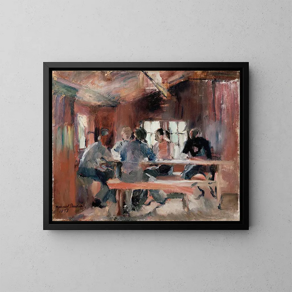 Studio per i giocatori di carte - Harriet Backer — quadro incorniciato alla parete