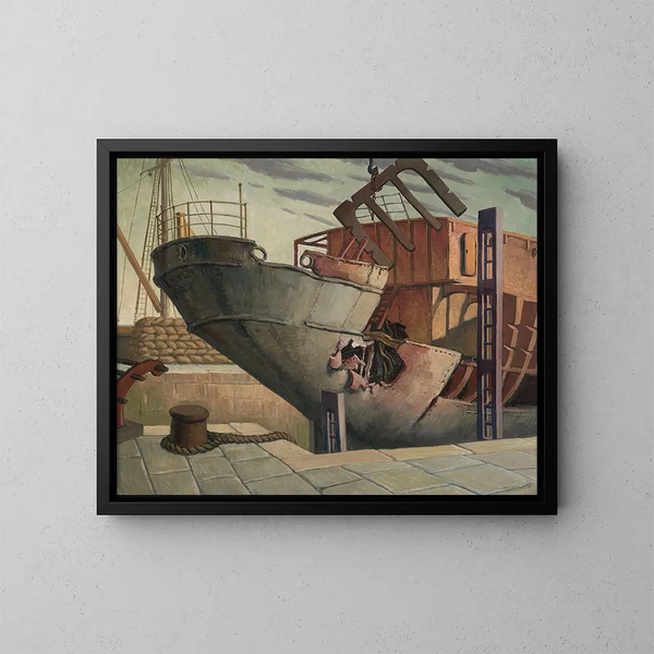 Il cancelliere britannico in carena a Falmouth, ottobre 1940 - Harry Morley — quadro incorniciato alla parete
