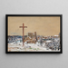 Croce su una collina invernale - Harvey T. Dunn — quadro incorniciato alla parete