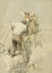 Il cavaliere del Pony Express e il bandito di campagna - Harvey T. Dunn — vista dell’opera