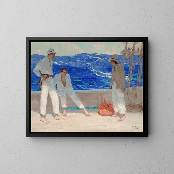 Il passeggero clandestino - Harvey T. Dunn — quadro incorniciato alla parete
