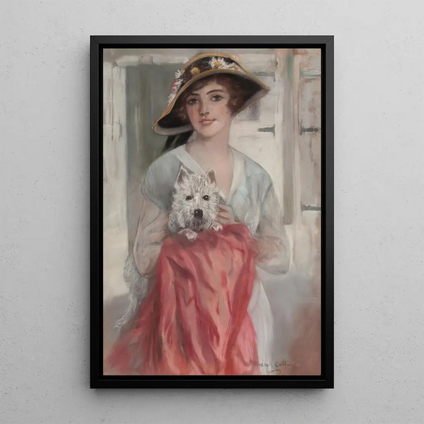 Posant avec son terrier - Haskell Coffin — quadro incorniciato alla parete