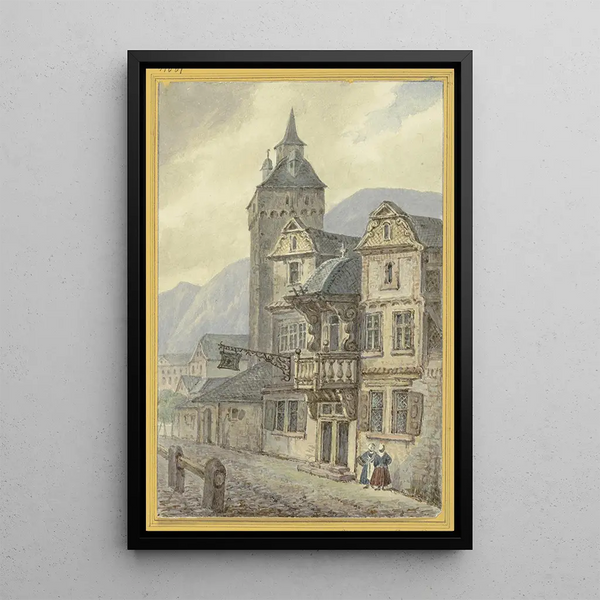 Vieilles maisons et une tour - Hector von Günderrode — quadro incorniciato alla parete