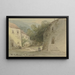 Vista di una strada di paese - Heinrich Adolf Valentin Hoffmann — quadro incorniciato alla parete
