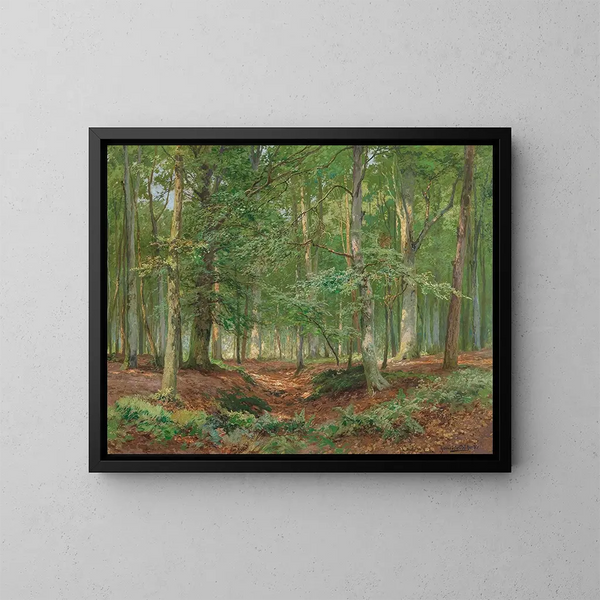 Una radura nel bosco - Heinrich Böhmer — quadro incorniciato alla parete